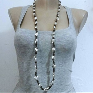 Joyas para mujer, collar largo boho, collar de mujer, collar de cuero para mujer, collar estilo uno de 50
