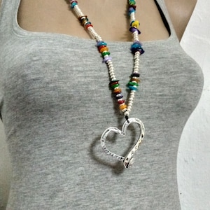 Womens jewelry, long necklace, heart necklace, boho necklace, woman necklace  for women,  uno de 50 style necklace
