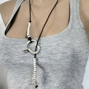 Womens jewelry, zamak heart necklace, star necklace  for women,  uno de 50 style necklace