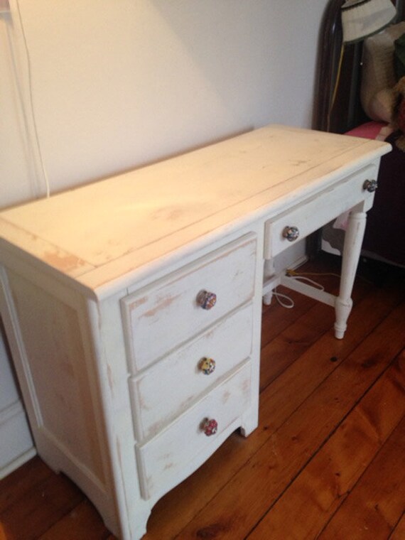 Shabby Chic Off White Desk Vintage Cream Farmhouse