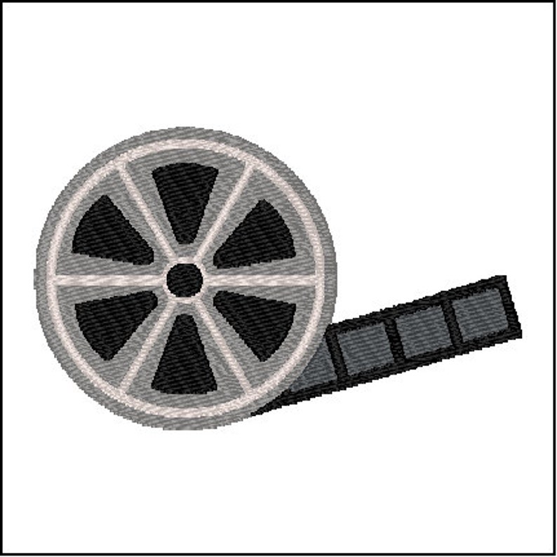 Movie film reel embroidery design  etsy Movie film reel embroidery design  etsy