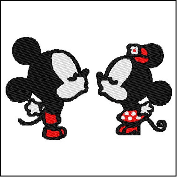 Mickey Und Minnie Maus Kussen Stickerei Design 2 Grossen Etsy