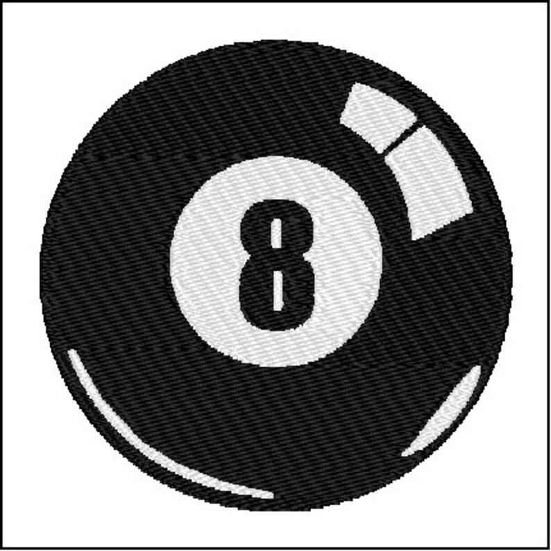 Eight 8 Ball Billiards Pool Embroidery Design Etsy Canada