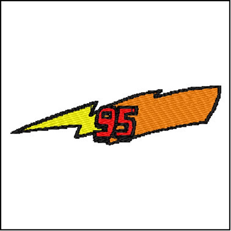 Cars Lightning Mcqueen 95 Bolt Embroidery Design | Etsy