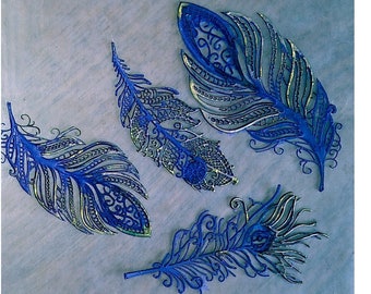 26 PIECES FEATHER SET - Ready To Use & Edible Feathers - Cakes, Cupcakes, Or Cookies