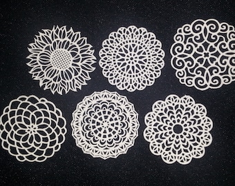 VARIOUS SHAPES EDIBLE Sugar Lace Doilies - Ready To Use For Coffee, Tea, Cupcakes, Or Cookies