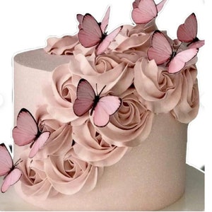 Happy Birthday Cake Topper Anniversaire, Or Decoration Gateau Joyeux  Anniversaire avec Rose Violet Papillon Gâteau Cupcake Topper, Paillettes  Topper