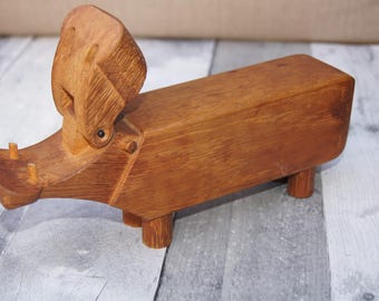 Vintage 1960's Kay Bojesen HIPPO Wood Animal Denmark MCM