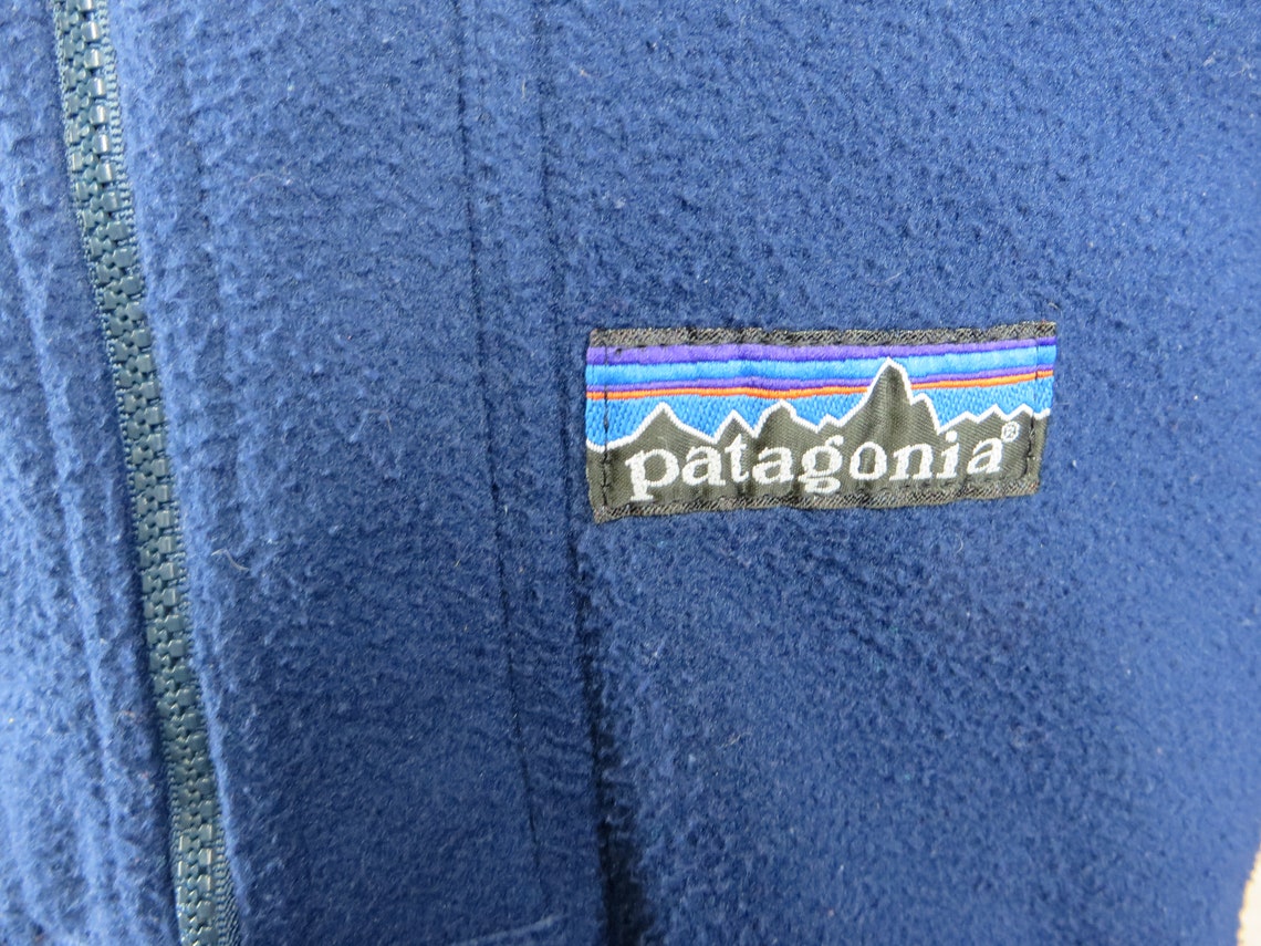 Vintage 1980's Patagonia BIG TAG Blue Fleece Pullover Jacket Adult ...