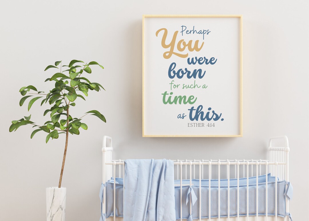 Printable Catholic Nursery Art, Esther 414, Catholic Baby Gift