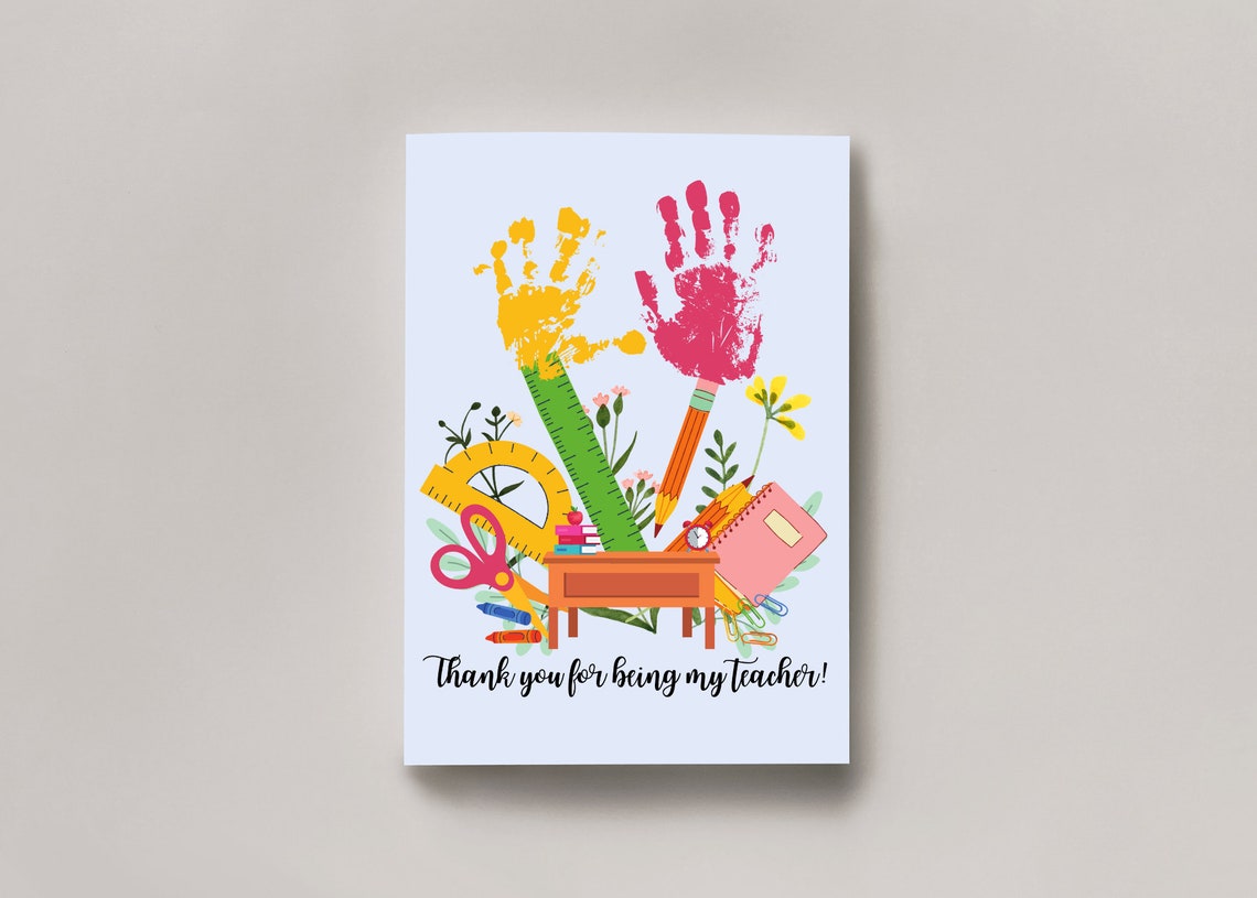Teacher Appreciation Gift From Student, Printable Teacher Handprint Art ...