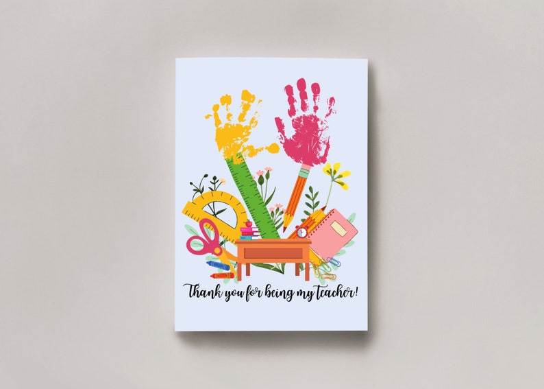 Teacher Appreciation Gift From Student, Printable Teacher Handprint Art ...