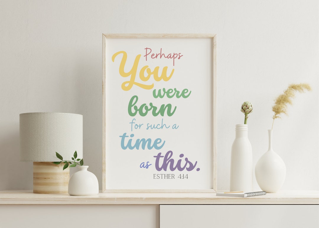 Printable Catholic Nursery Art, Esther 414, Catholic Baby Gift