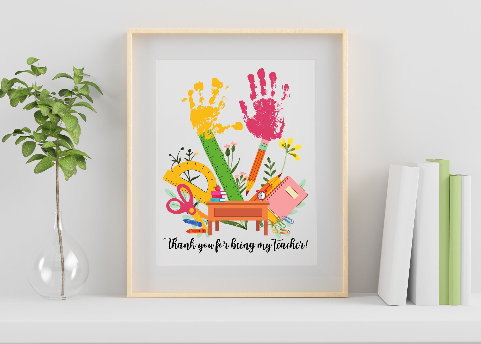 Teacher Appreciation Gift From Student, Printable Teacher Handprint Art ...