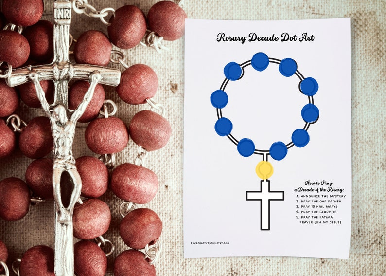 Kids Rosary Dot Art Printable: Catholic Education (PDF Download) - Etsy