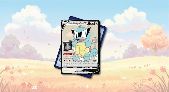 Custom Squirtle Squad Pokemon Card, Pregnancy Announcement, Baby Reveal -  Etsy