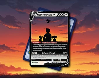 Fathers Day Poke Card | Unique Fathers Day Trading Card | Gift For Dad | Customized For Each Family