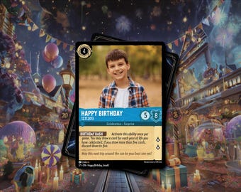 Personalized Lorcana Birthday Card: Custom Handmade Keepsake