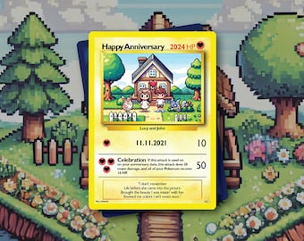 Personalized Anniversary Card: Unique Trading Card Keepsake