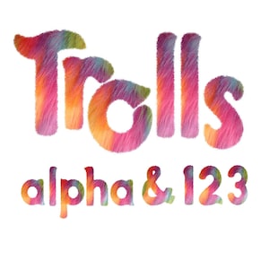 Trolle Haar voller Alphabet Trolle Clipart Trolle Alphabet Trolle digitale Buchstaben Anzahl Trolle Geburtstag Trolle Party Trolle Digital Scrapbook