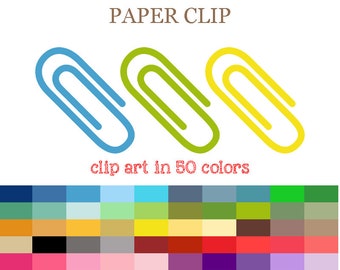 50 Colors Digital PAPER CLIP Clipart Paperclip clipart Paper clips clipart Paper clipart Office clipart Work clipart Teacher clipart #C049