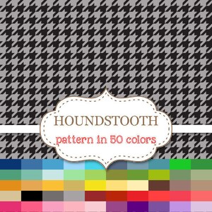 HOUNDSTOOTH Pattern 50 Color Paper Pack Houndstooth Digital Paper Rainbow Houndstooth Texture Houndstooth Scrapbook paper 12&quot;x12&quot; #P103