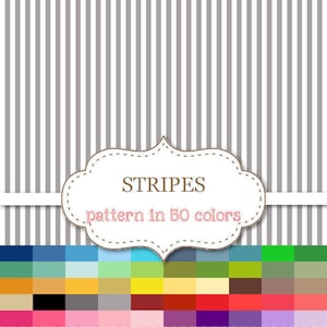 BANDE numérique 50 couleur papier Pack bande papier arc-en-ciel bande papier rayures Scrapbook numérique papier Commercial usage 12 "x 12 » #P113