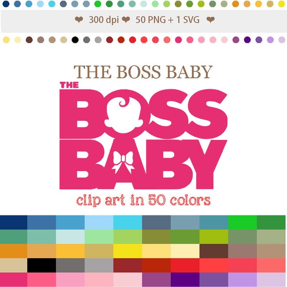 Download 50 Colors Digital THE BOSS BABY Clipart Baby Shower ...