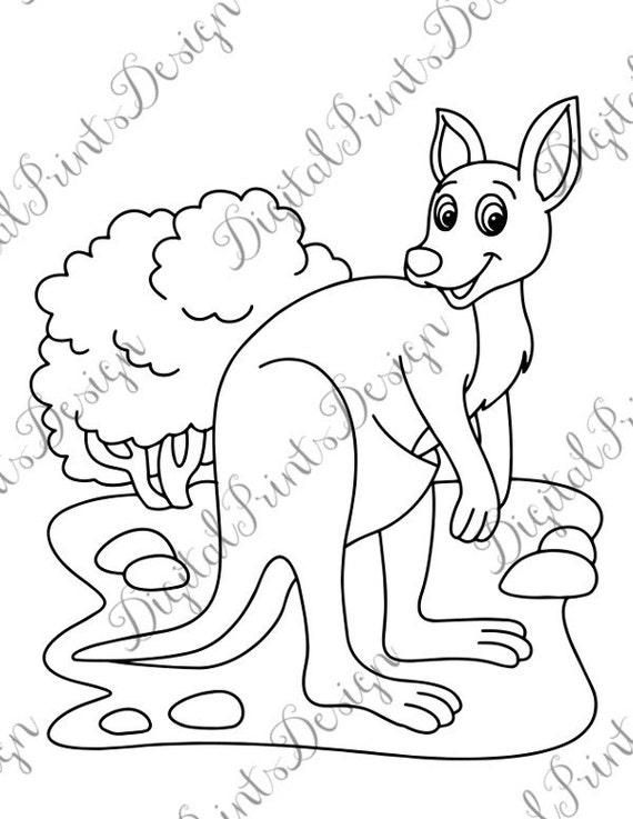 Download Tree Kangaroo Coloring Page A4 Size - Coloring and Drawing