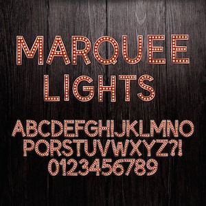 8" chapiteau lumières Hollywood Broadway Style rouge Alphabet et chiffres théâtre lumières Alphabet imprimable Broadway lettres Broadway Alpha #L008