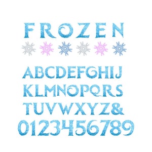 5'' congelado imágenes prediseñadas para imprimir congelados letras del alfabeto y números congelados fiesta invitaciones Scrapbooking invitaciones gráfica instantánea descargar