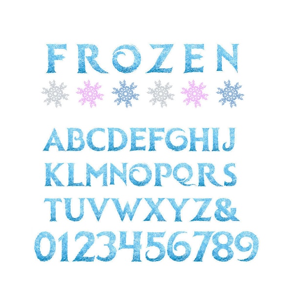 5'' Frozen Alphabet Clipart Printable Frozen Letters & Numbers Frozen Party Invitations Scrapbooking Invitations Graphic INSTANT DOWNLOAD