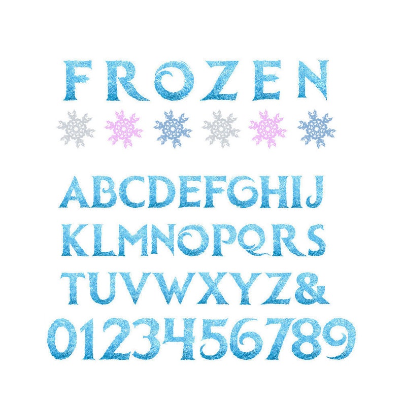5 frozen alphabet clipart printable frozen letters etsy