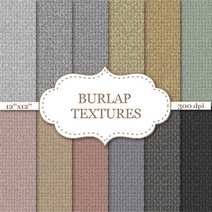 BURLAP TEXTURES Paper Burlap Digital Paper Burlap Paper Rustic Scrapbooking Natural burlap Linen Jute Fabric Textures 12"x12" #P013