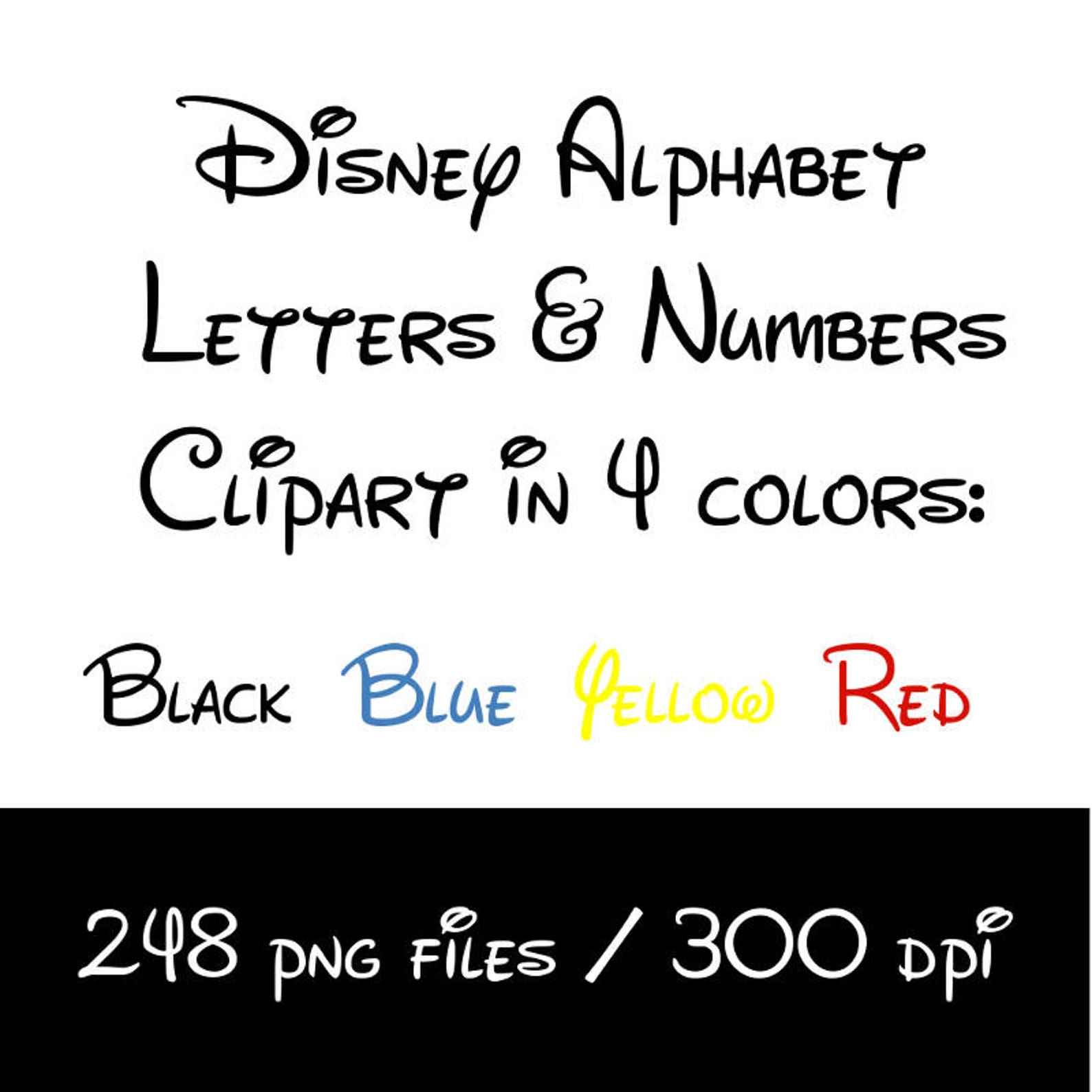 5 disney alphabet clipart printable disney letters etsy