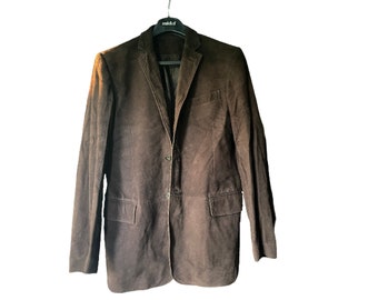 Hot sale Ermenegildo Zegna leather jacket men's blazer basic brown clothing  vintage 90' premium suede size M small L 48 must have original