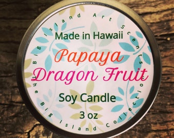 Heavily Scented Lilikoi Guava Soy Wax Candle 3 oz
