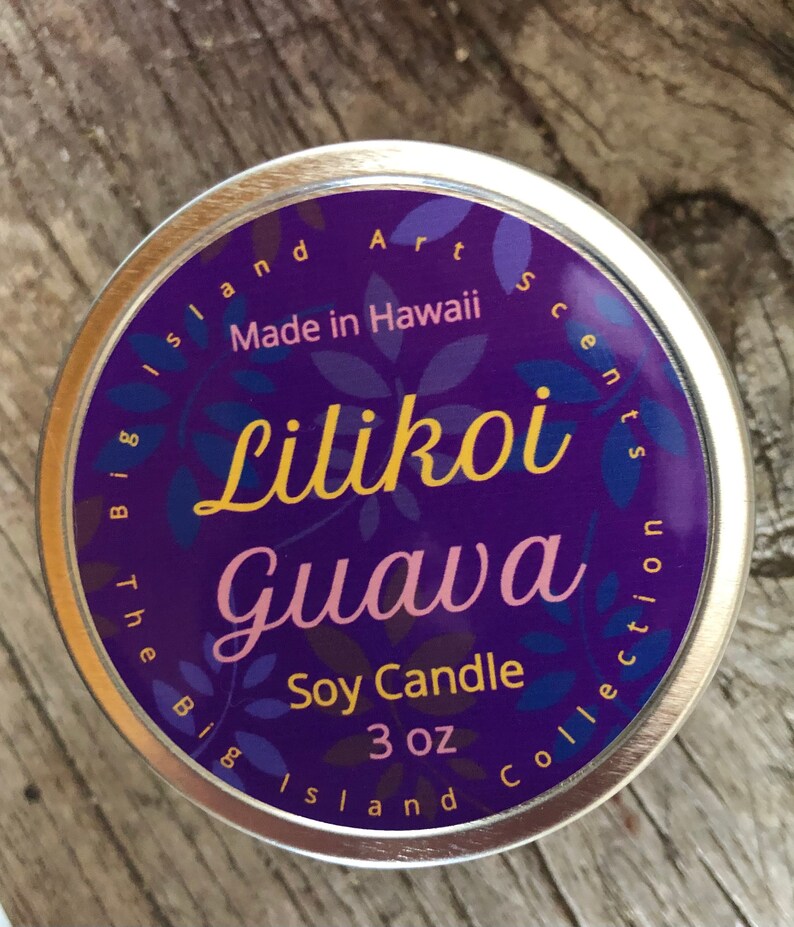 Heavily Scented Lilikoi Guava Soy Wax Candle 3 oz