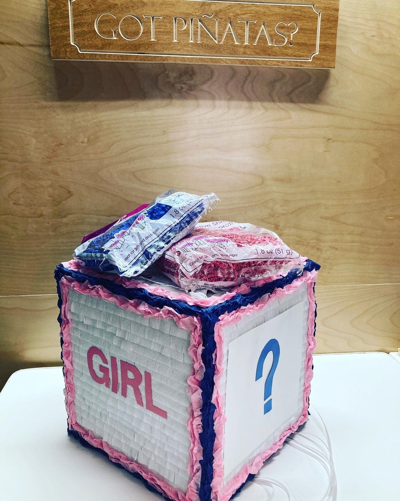 Custom Gender Reveal Pull String Pinata With Confetti Etsy