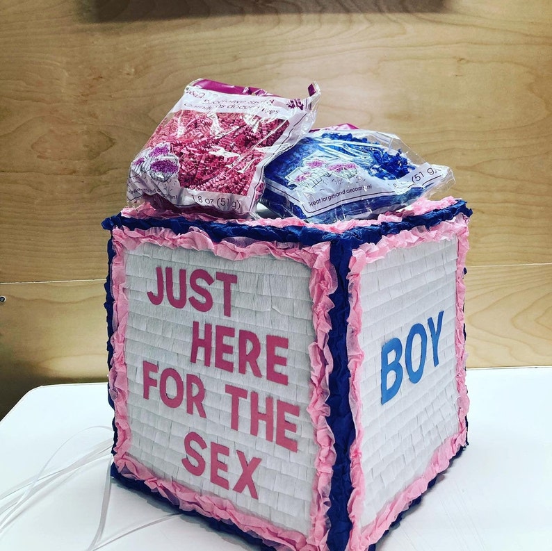 Custom Gender Reveal Pull String Pinata With Confetti Etsy