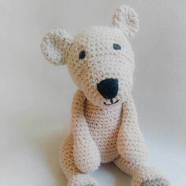 Crochet Teddy Bear, Amigurumi Beige Baby Toy