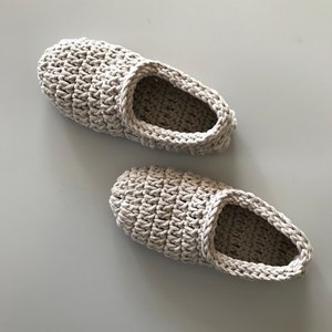 Organic cotton crochet slippers, gift for women, rustic gift, vegan image 1