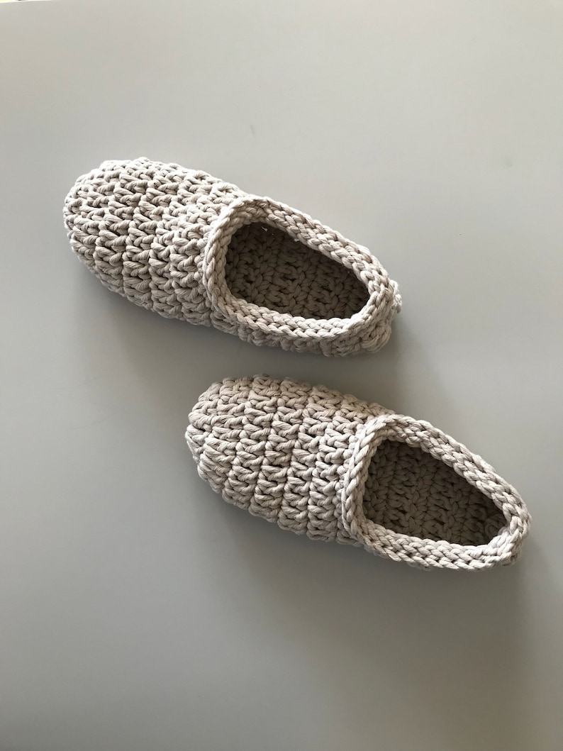 Organic cotton crochet slippers gift for women rustic gift image 1