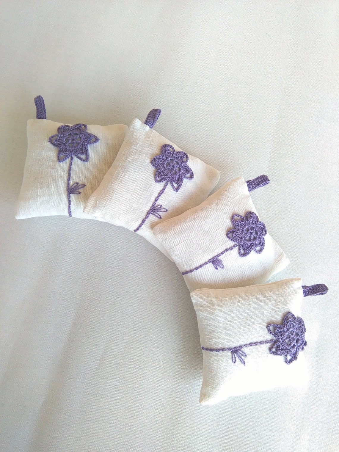 Lavender pillow with hanging lavender sachet fragrance Etsy