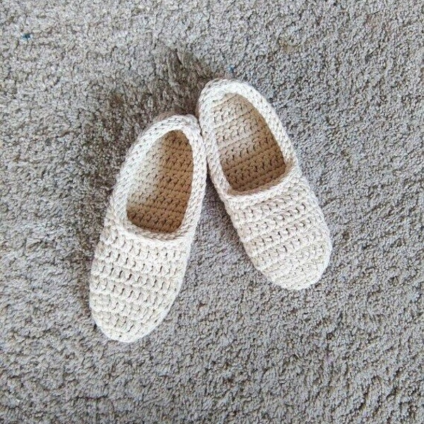 Women slippers, crochet slippers, gift for women, gift for her, women gift, birthday gift, rustic slippers,natural cotton, slippers