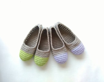 Lightweight slippers, antiperspirant, cotton crochet slippers, home slippers, crochet women gift, simply slippers