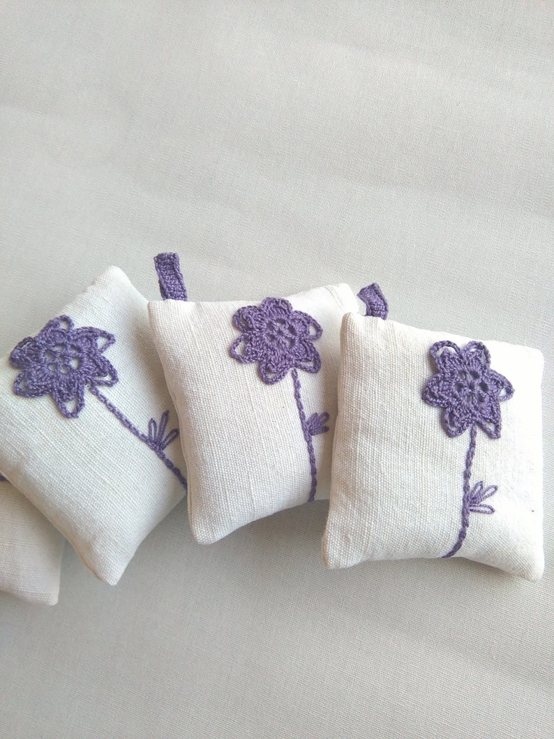 Lavender pillow with hanging lavender sachet fragrance Etsy
