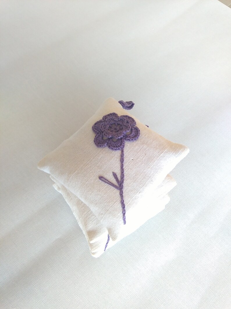 Lavender pillow with hanging lavender sachet fragrance Etsy