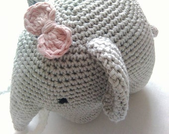 Crochet Stuffed Elephant, Baby Girl Gift