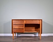 Midcentury Desk Secretary in Teak Desk. Vintage Modern Retro Danish Scandinavian Style.
